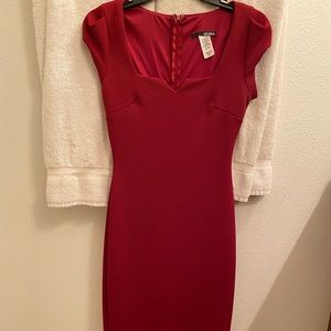 Red mini/midi length dress - fitted